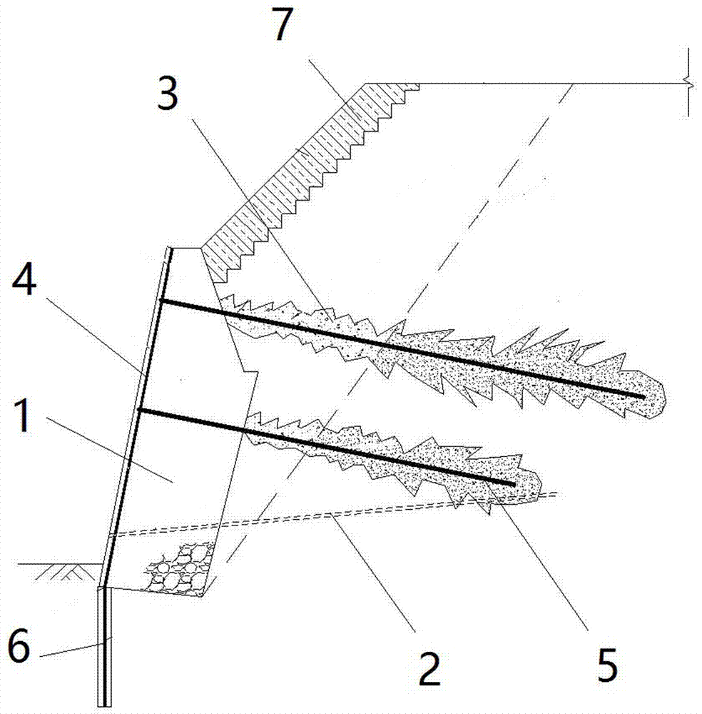 Reinforcement structure of retaining wall and construction method thereof