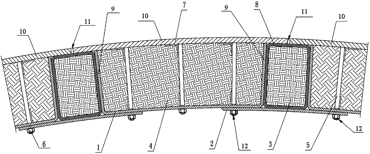 Segmented closed medium-and-large-section resistive silencer
