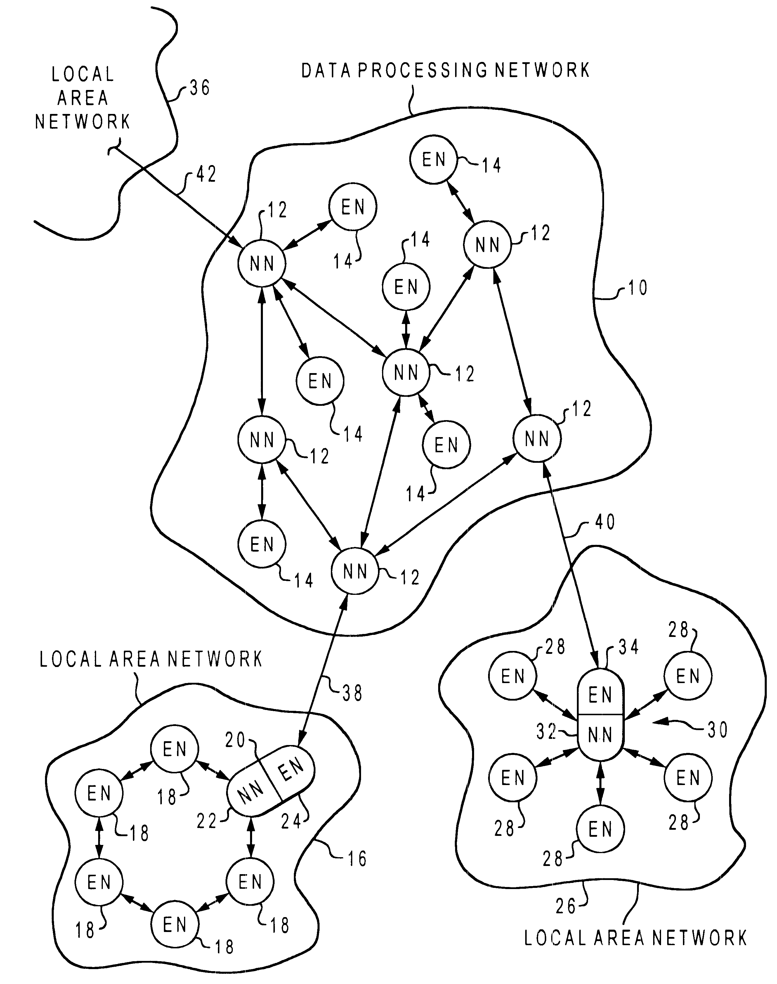 Method and apparatus interconnection of local area networks with wide area networks
