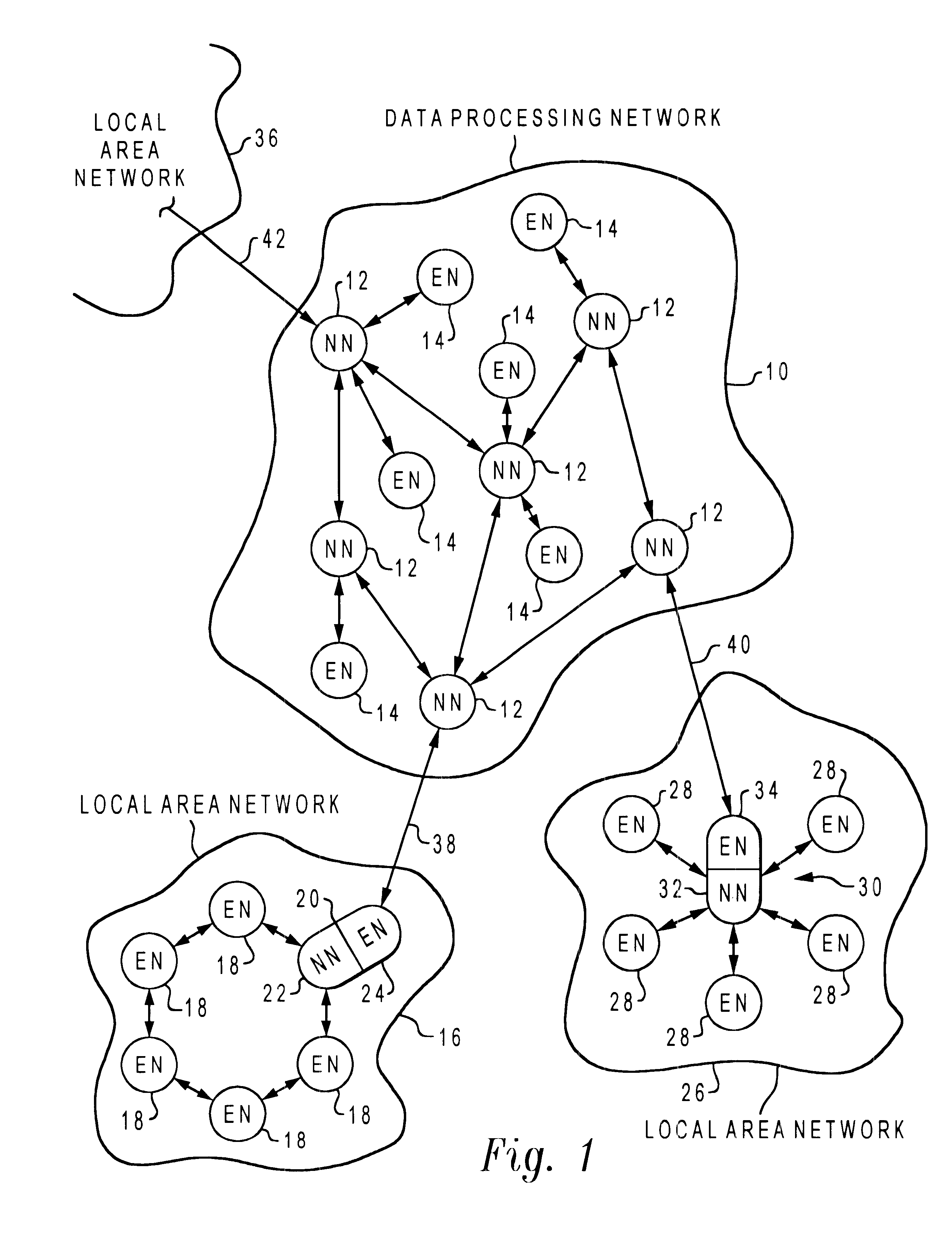 Method and apparatus interconnection of local area networks with wide area networks