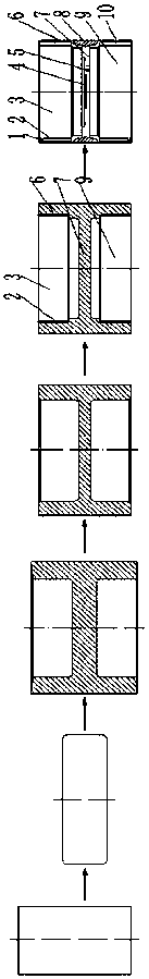 Manufacturing process of double-end internal gear ring for electric forklift transmission