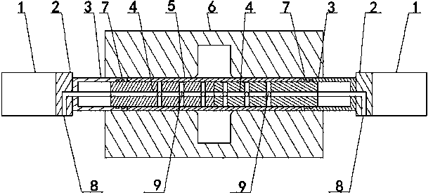 Composite punch device for forming of iso-wall-thickness multi-way tubes and forming method