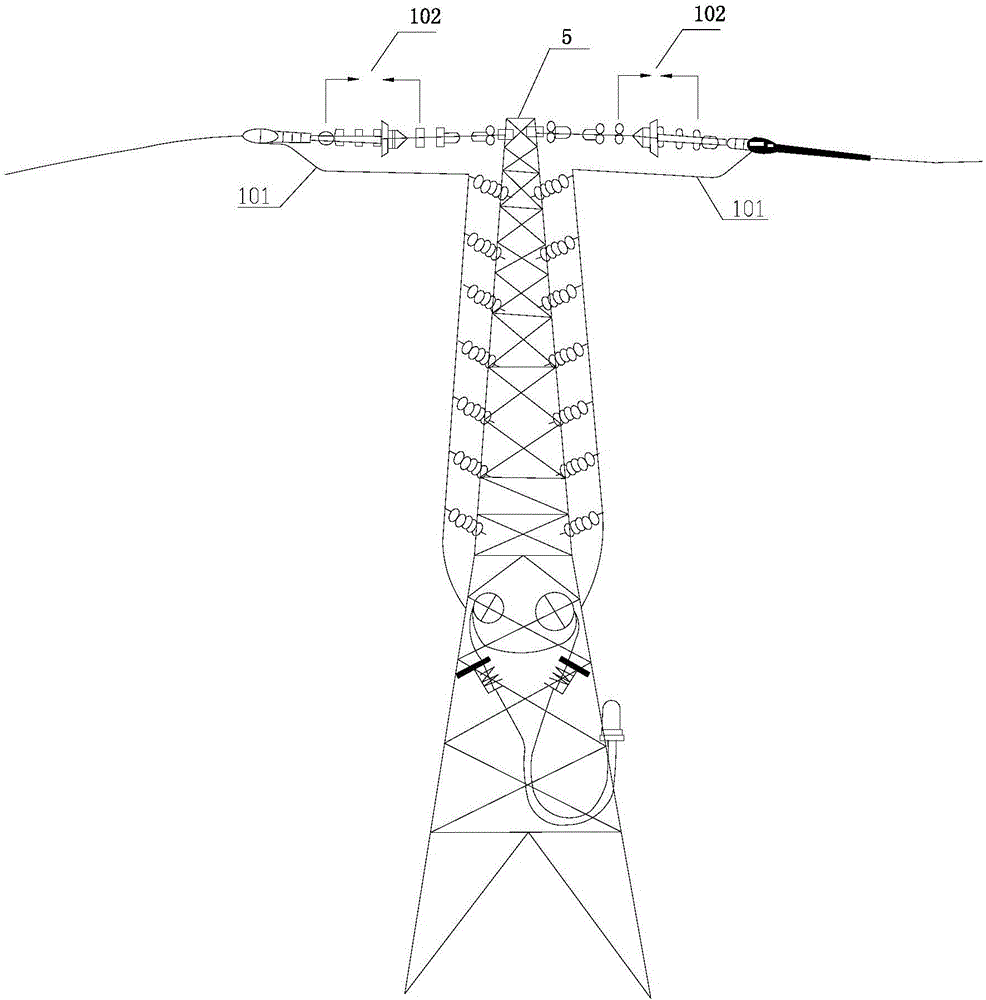Lightning protection and deicing device of ground wire on high voltage overhead power transmission line