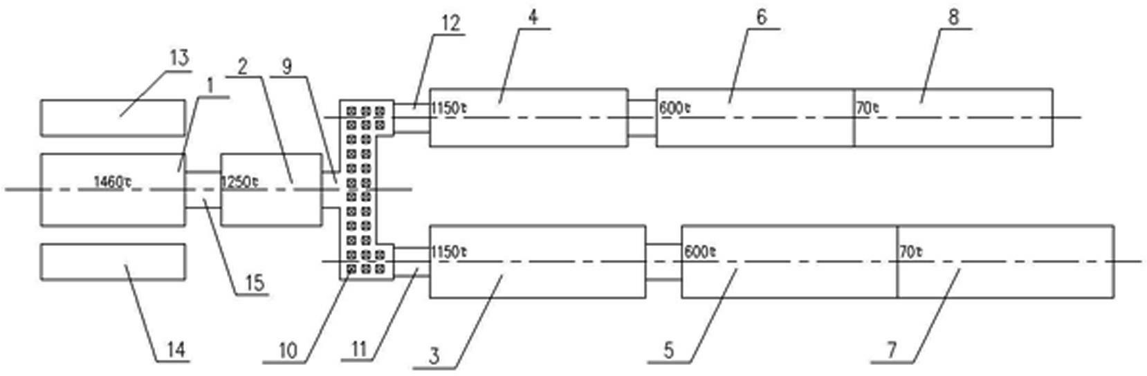 Float process of flat glass with two forming lines in one melting furnace