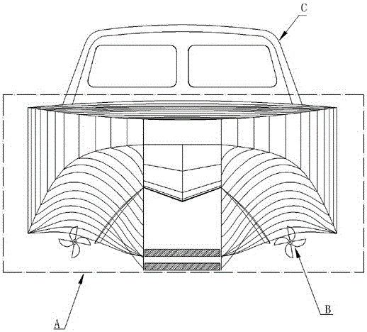 Three-channel hydrofoil composite super high-speed craft