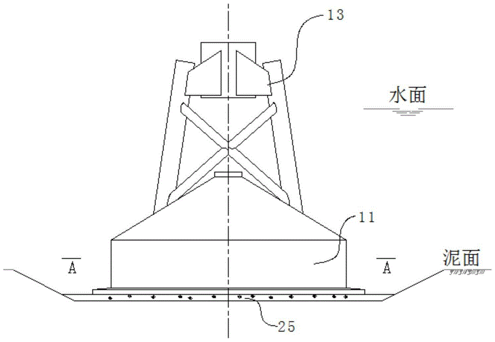 Concrete-steel hybrid gravity foundation for offshore wind power and its construction method