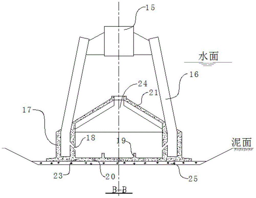 Concrete-steel hybrid gravity foundation for offshore wind power and its construction method