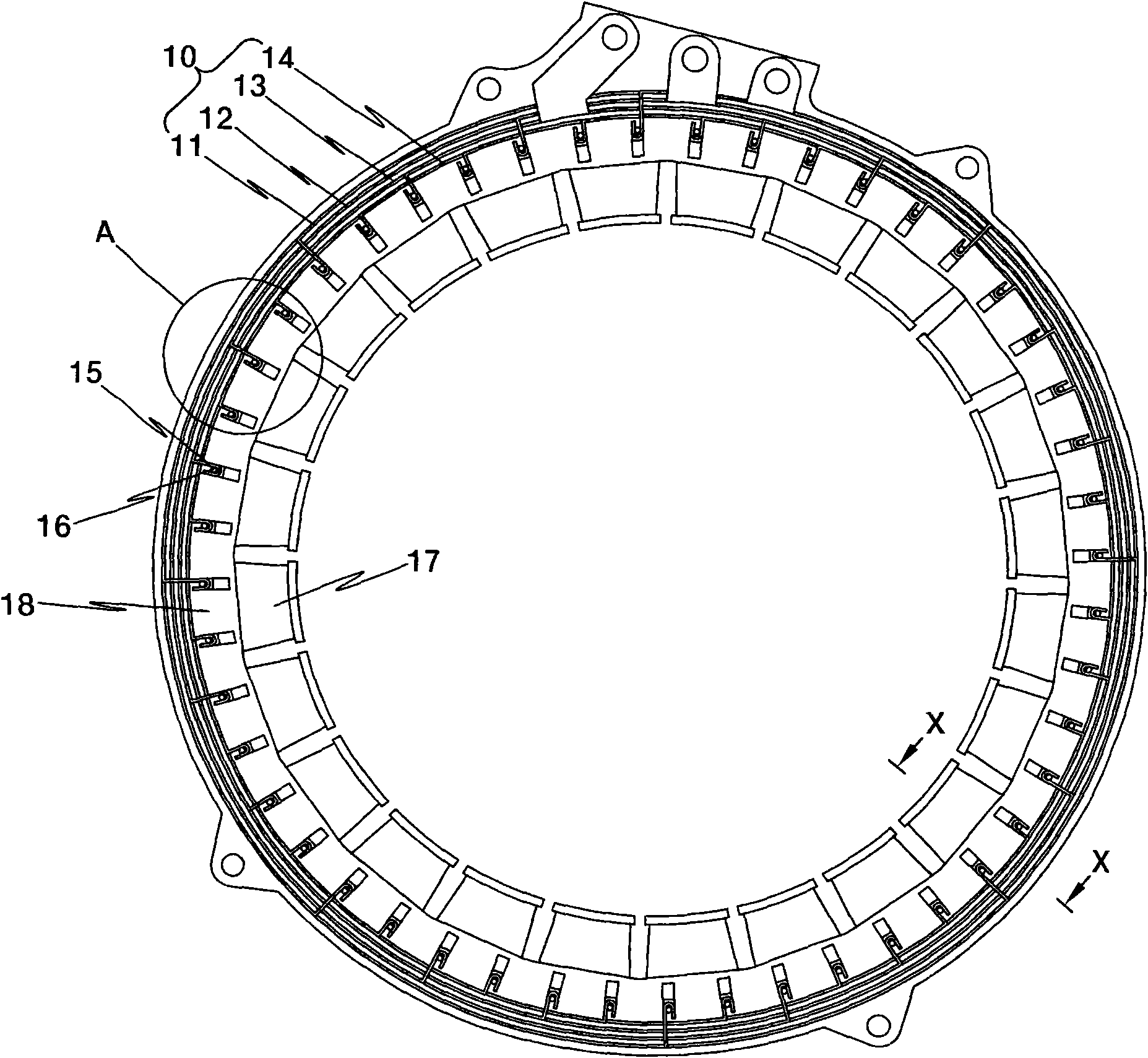Concentrated winding type driving motor for vehicle