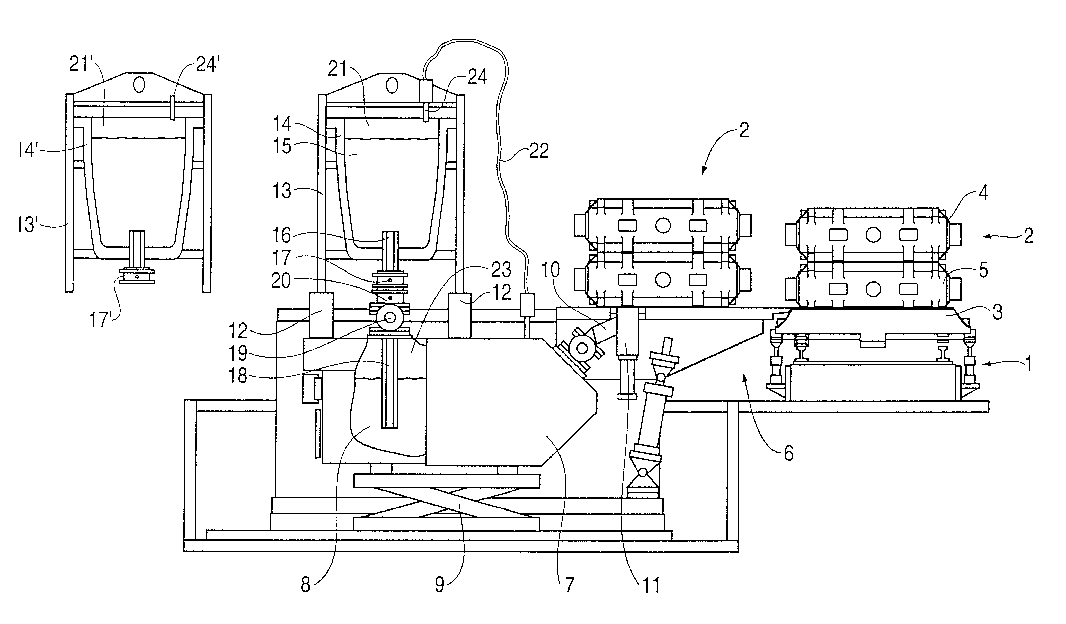 Apparatus for uphill low pressure casting of molten metal