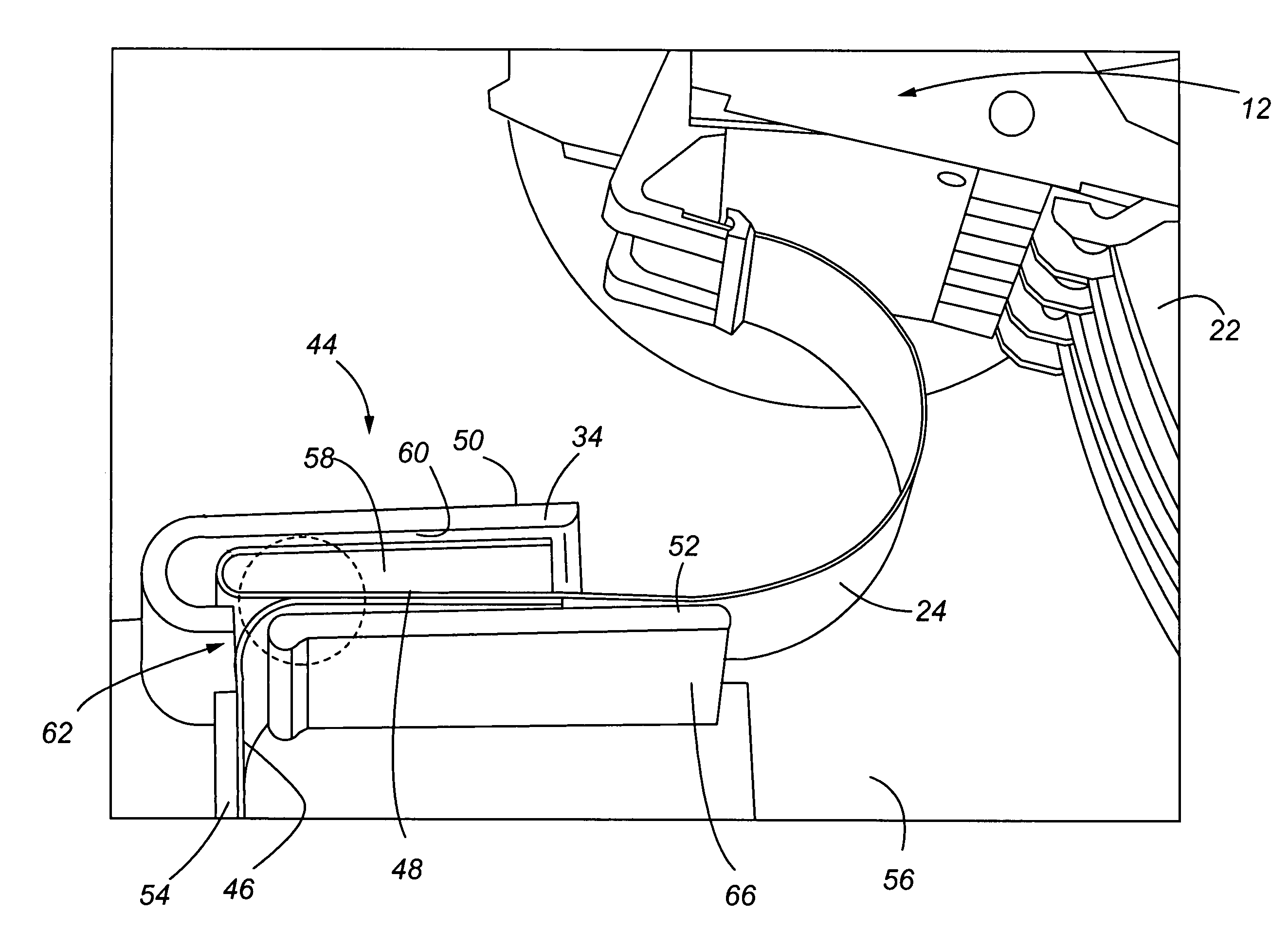 Flex circuit dampener for reduction of seek induced vibrations in a disk drive