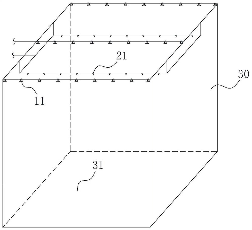 Landscaping method of tropical rainforest style landscape cylinder