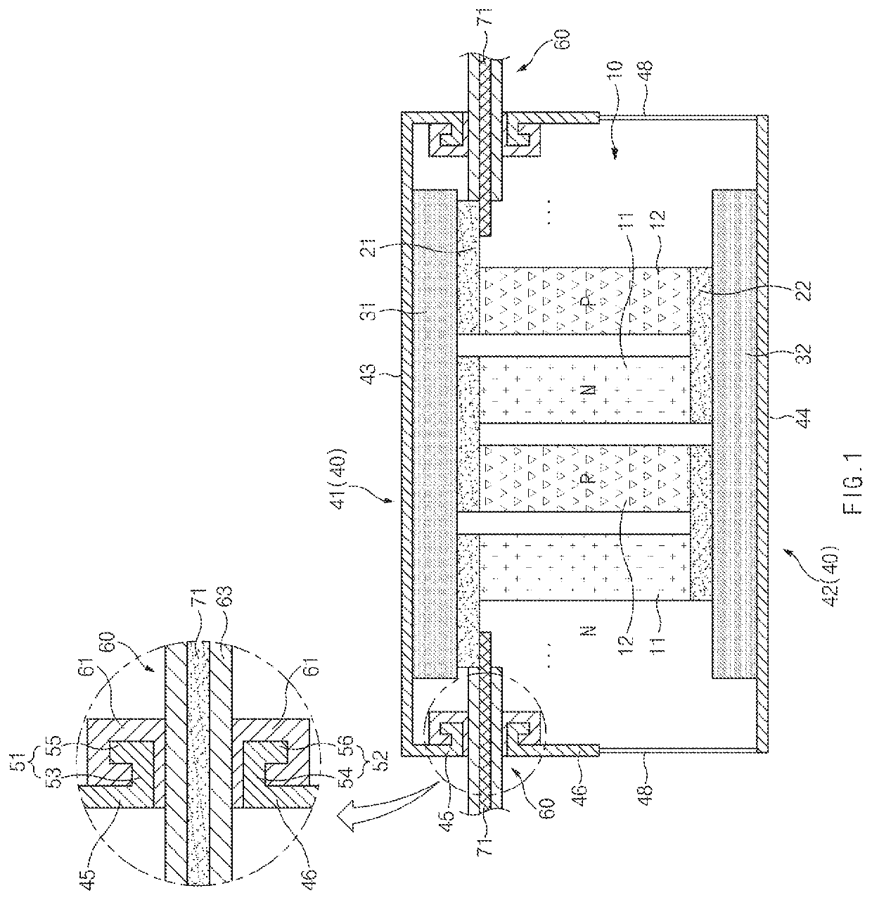 Housing for thermoelectric module