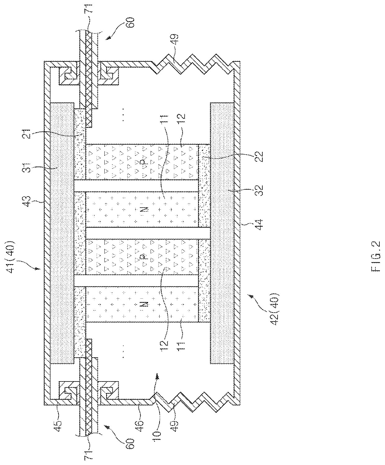 Housing for thermoelectric module