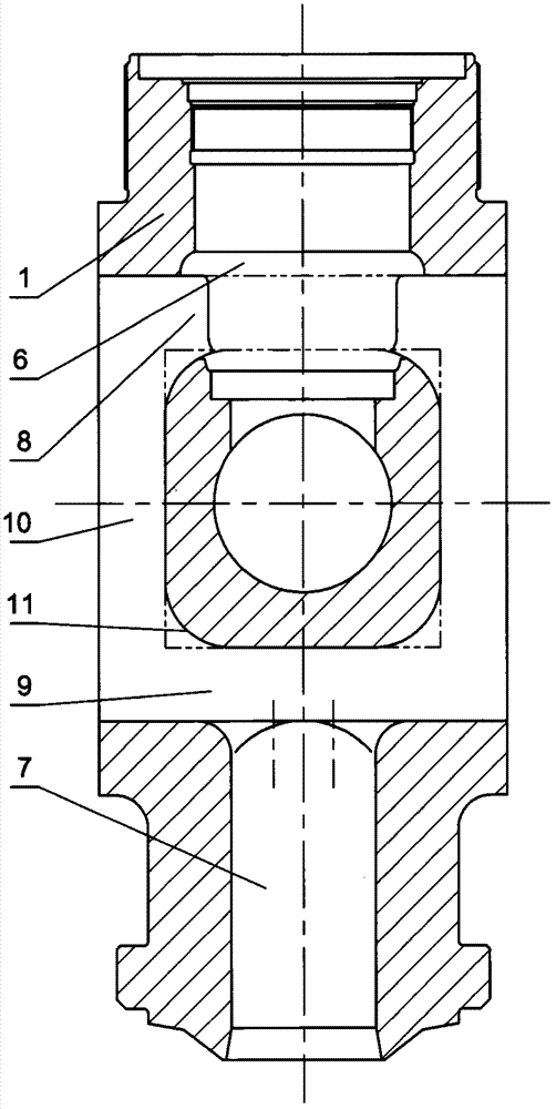 Forged welding valve body structure of side exhaust electromagnetic pressure relief valve