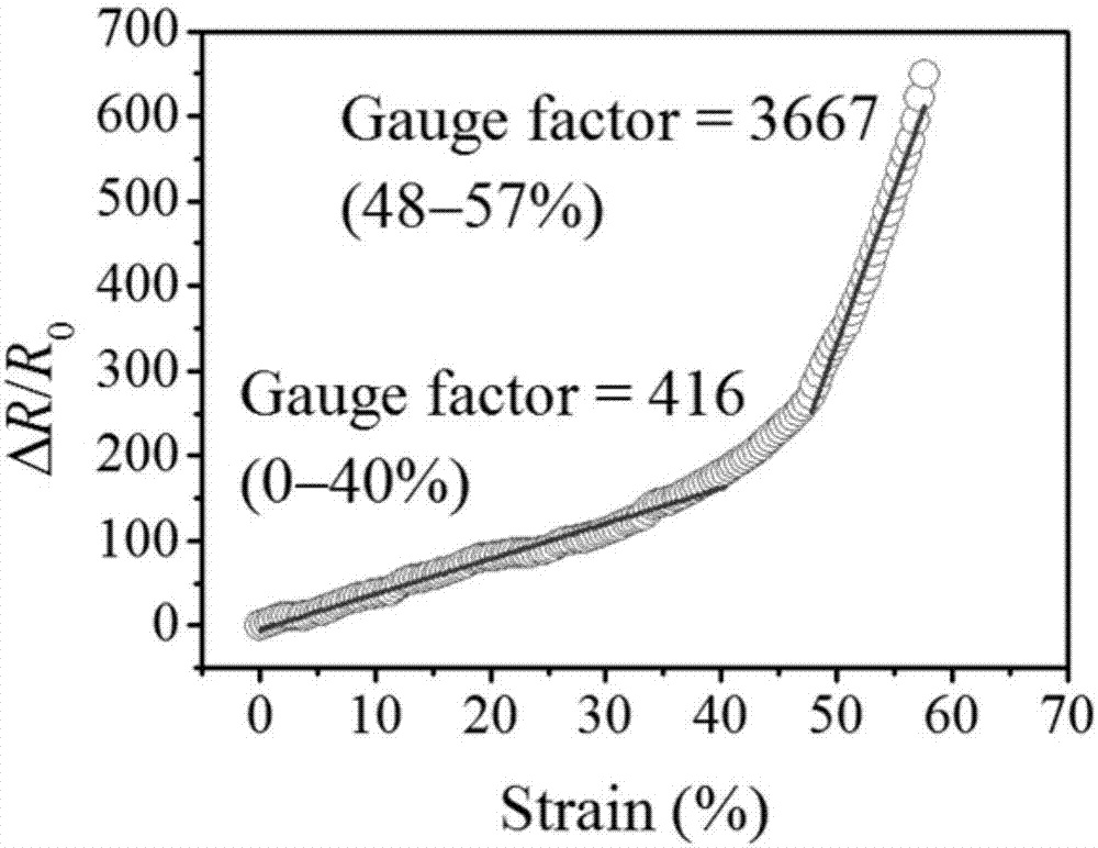 High-sensitivity netted graphene/elastomer strain sensor and preparation method thereof