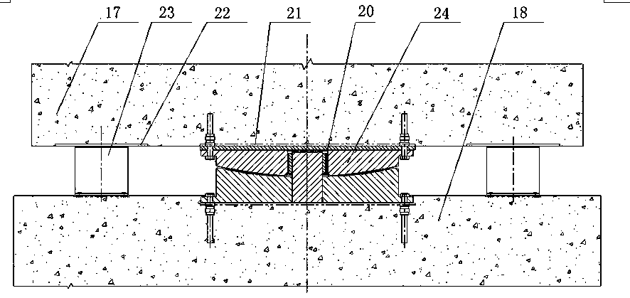 A swivel spherical joint at the top of a pier with the function of preventing falling beams and its swivel method