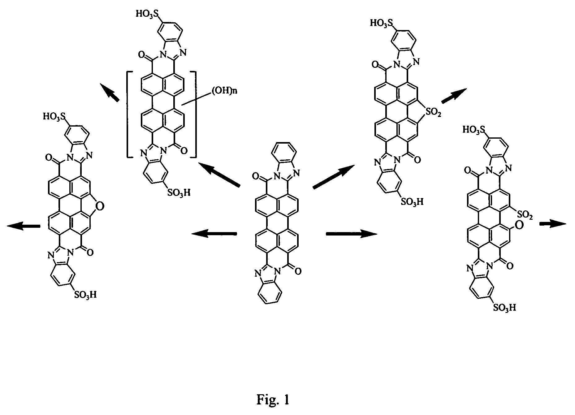 Lyotropic liquid crystal systems based on perylenetetracarboxylic acid dibenzimidazole sulfoderivatives, related anisotropic films, and methods for making