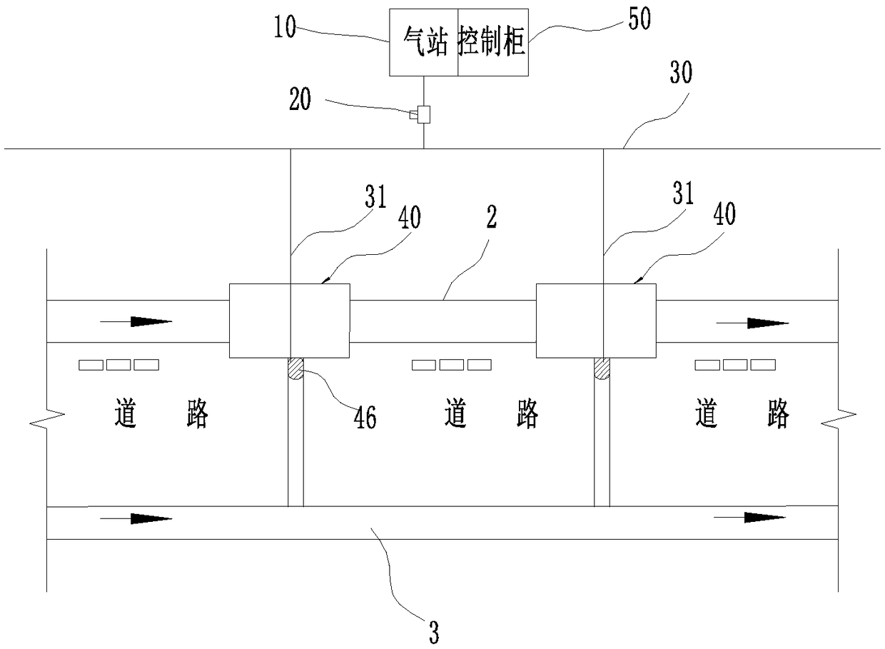 Road rainwater pneumatic diversion treatment system and control method thereof