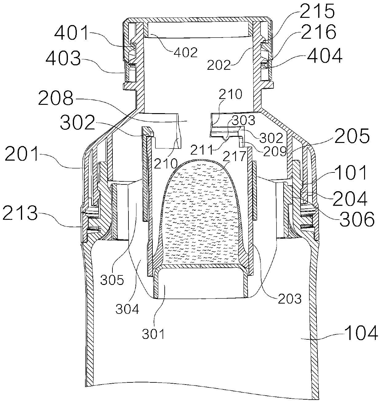 Container sealing device with hanging plug type sealing and releasing functions and packaging container and application thereof