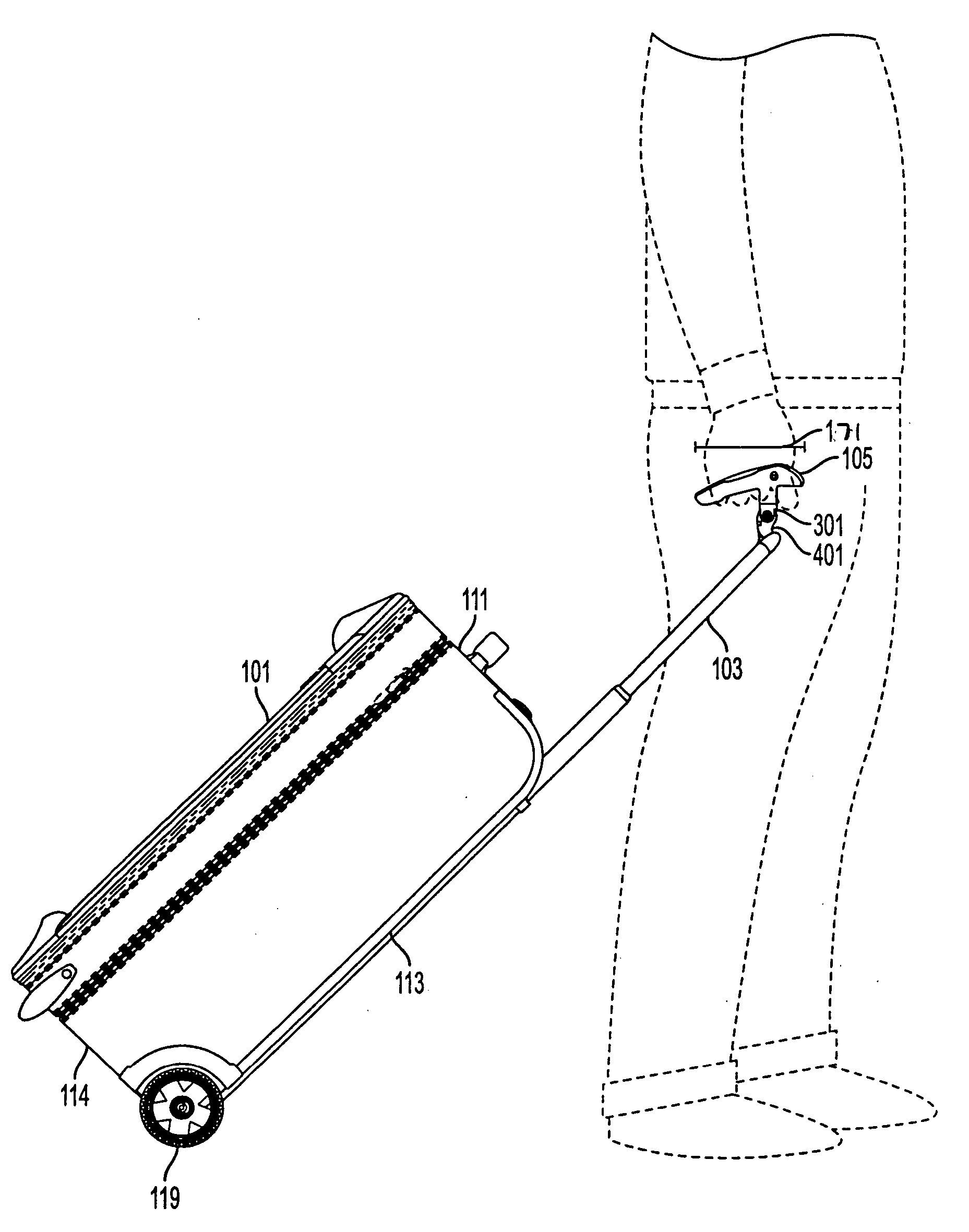 Rotatable handle for towable luggage