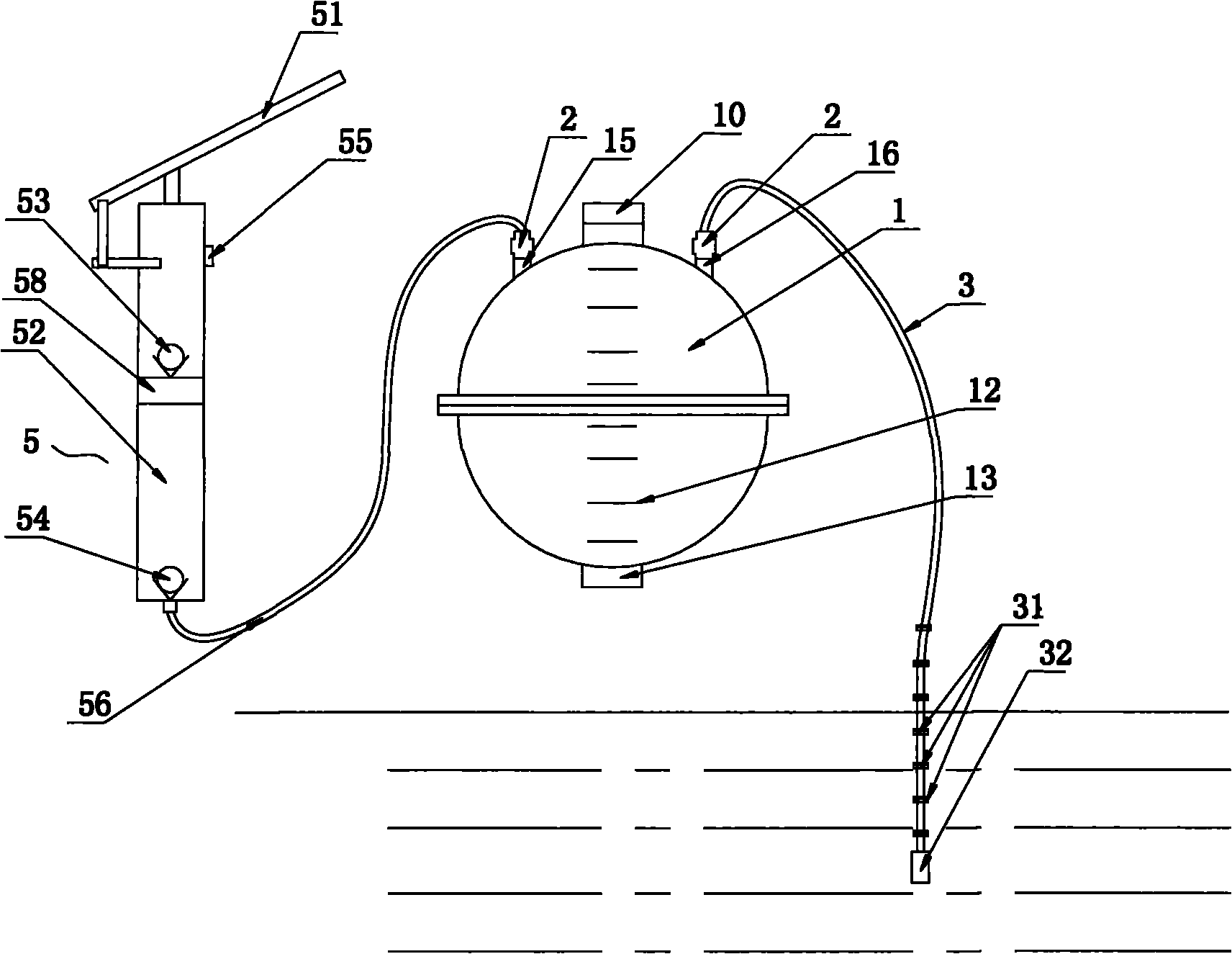 Ship ballast water collection device