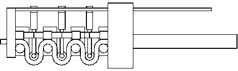 Linear type heating furnace tube bending technology