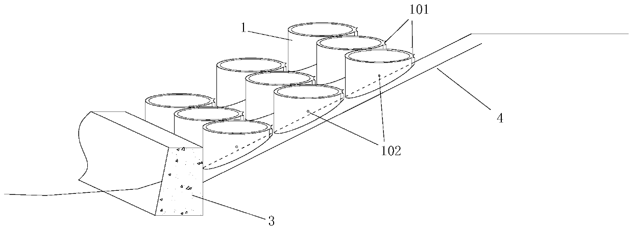 Ladder-shaped ecological protection slope and construction method thereof