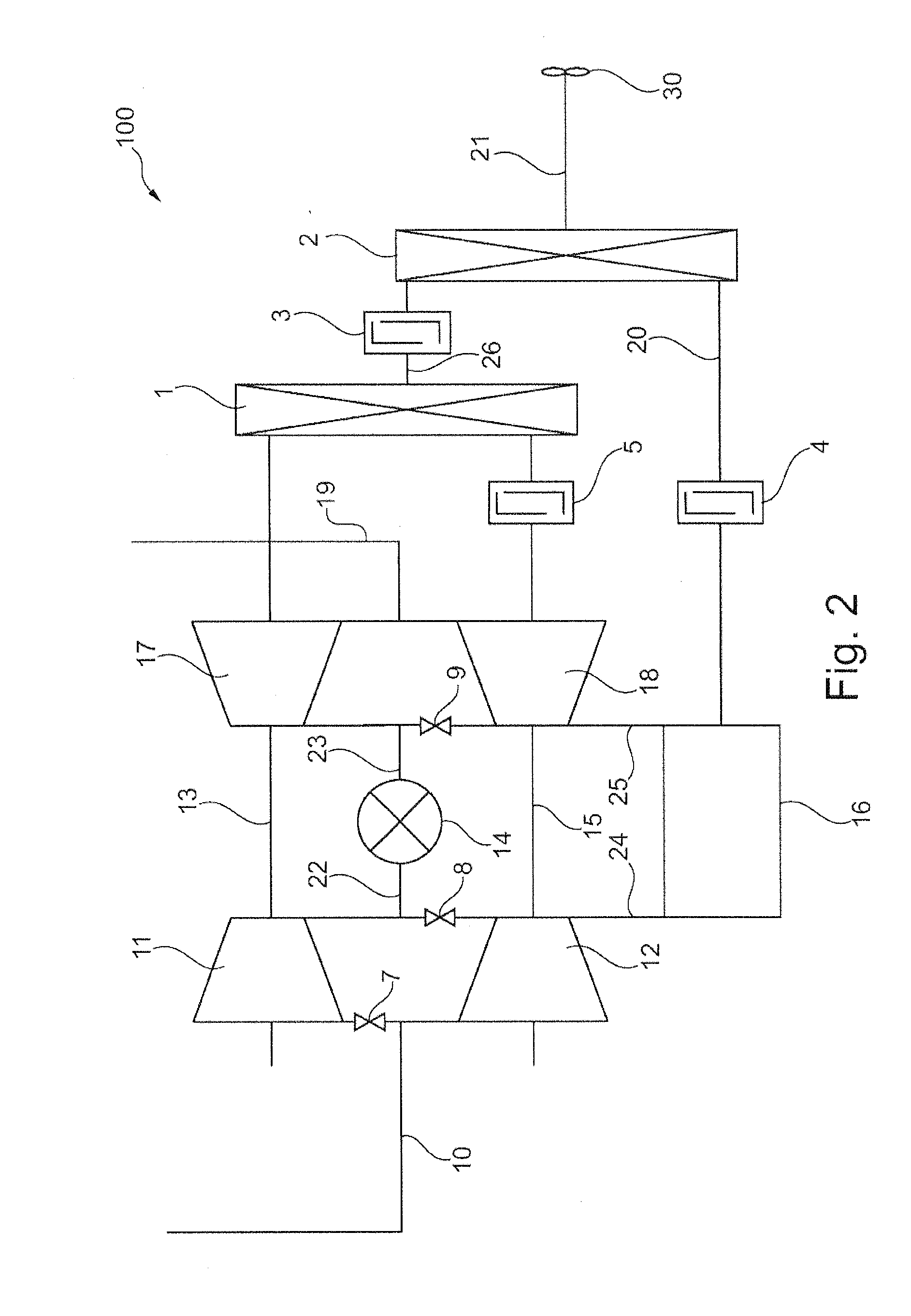 Diesel engine/gas turbine compound engine for a means of transport