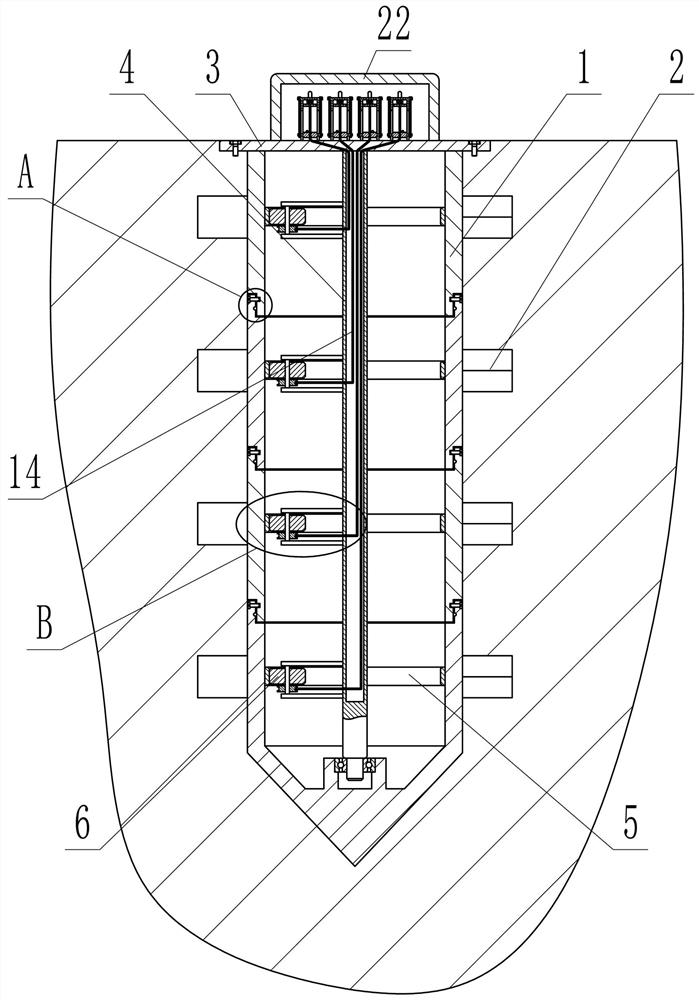 Rock-soil interlayer shearing motion detection device