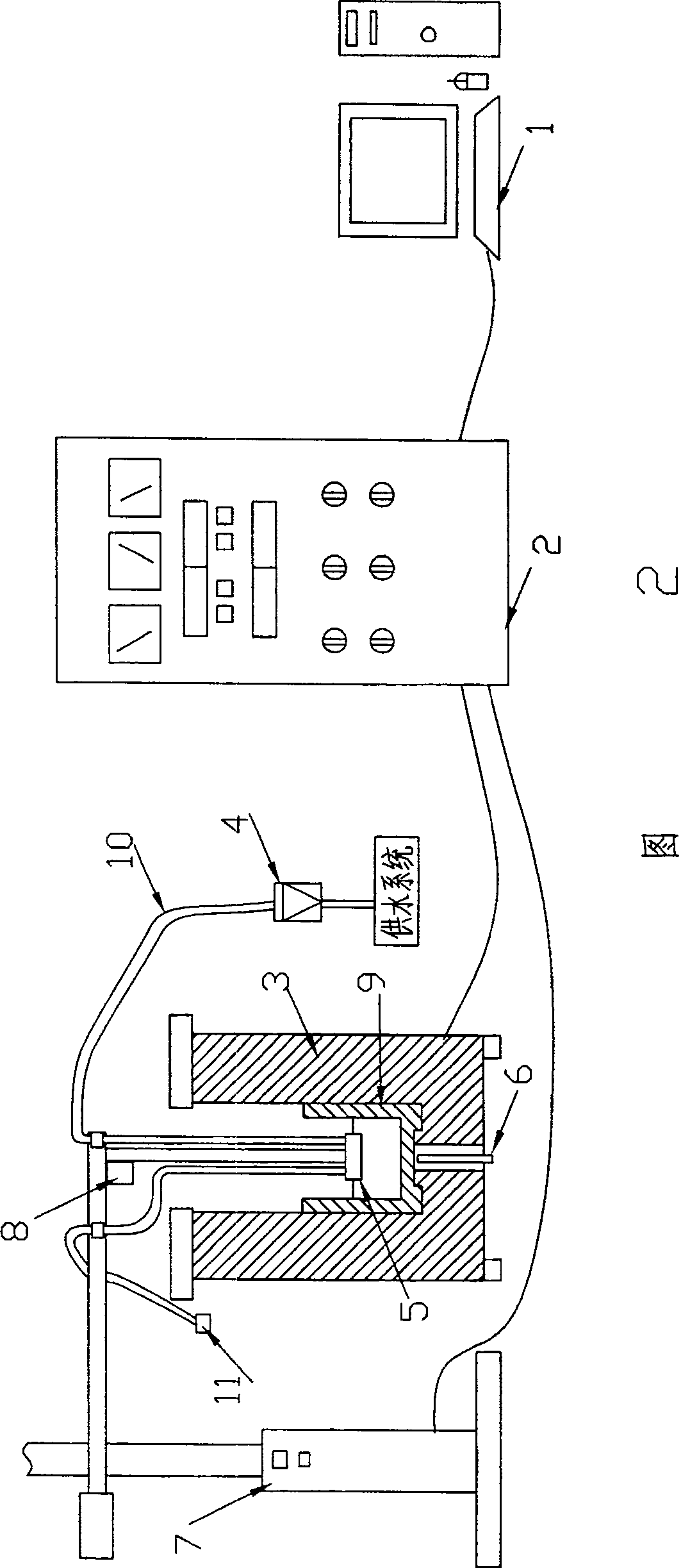 Internal slag heat current inspector and inspection method for continuously-casting crystallizer