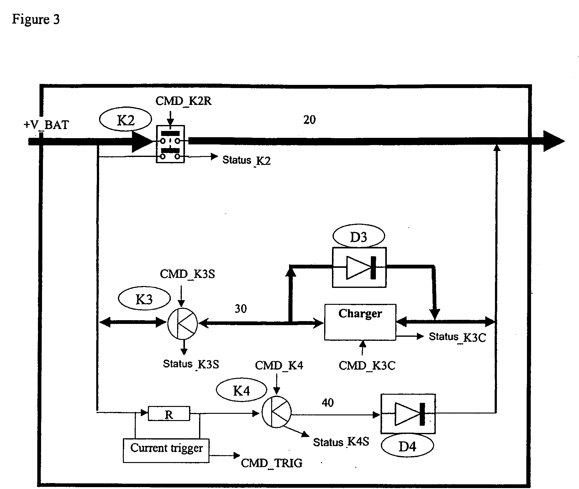 Electronic system for a battery