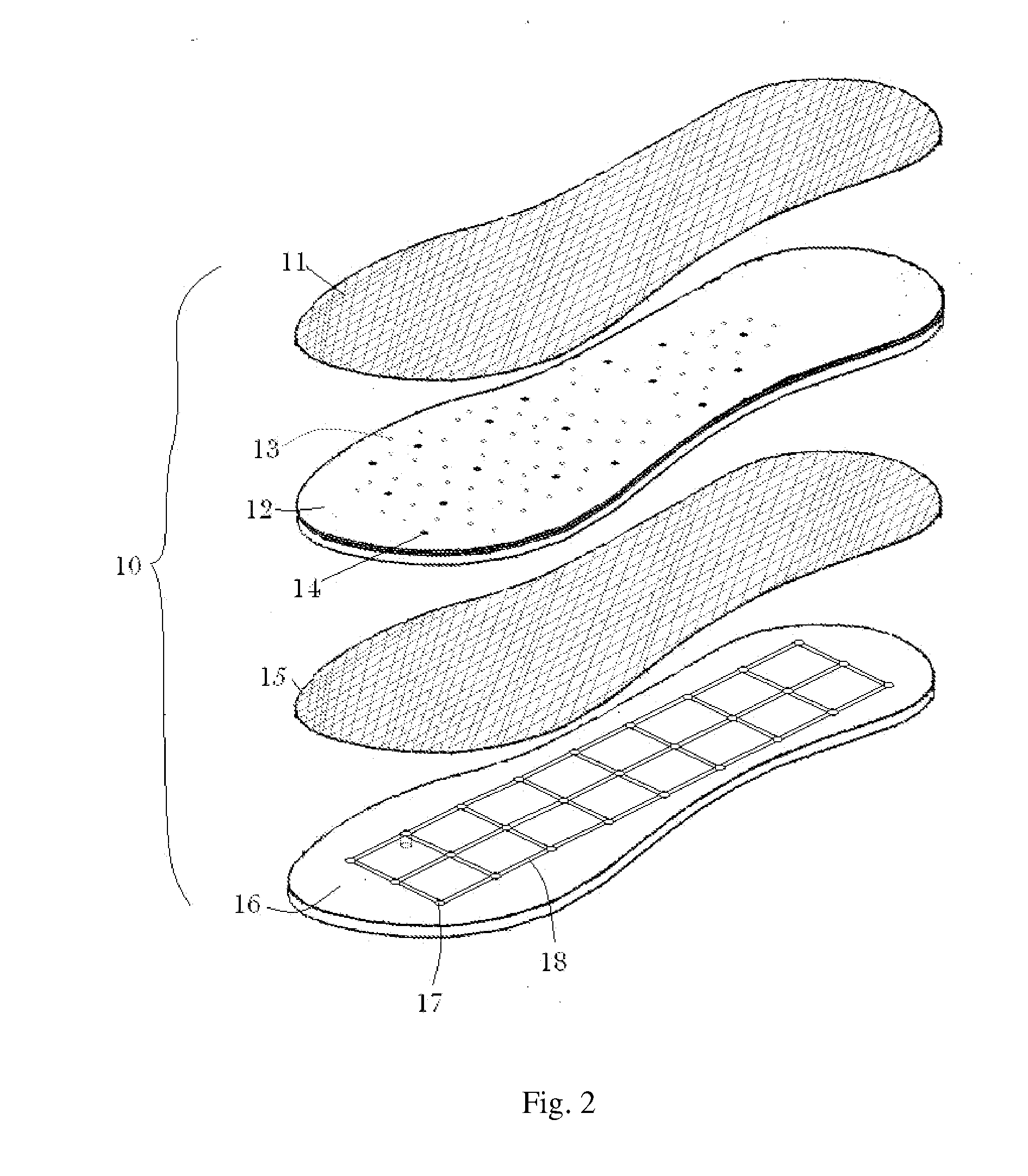 Waterproof sole with high air and vapor permeability