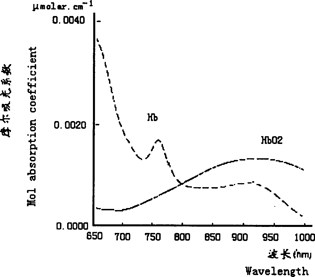 Method and system in diffused light for scatheless monitoring blood-oxygen metabolizability of biologic tissue