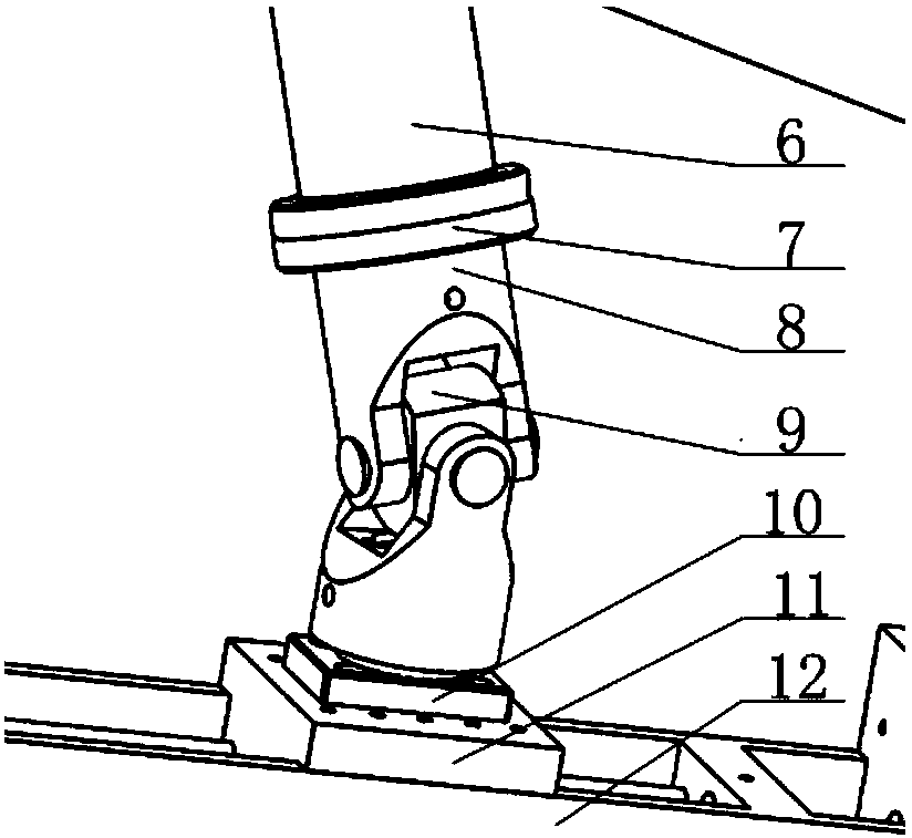 Six-degree-of-freedom parallel test platform with moving platform height adjustable in large range