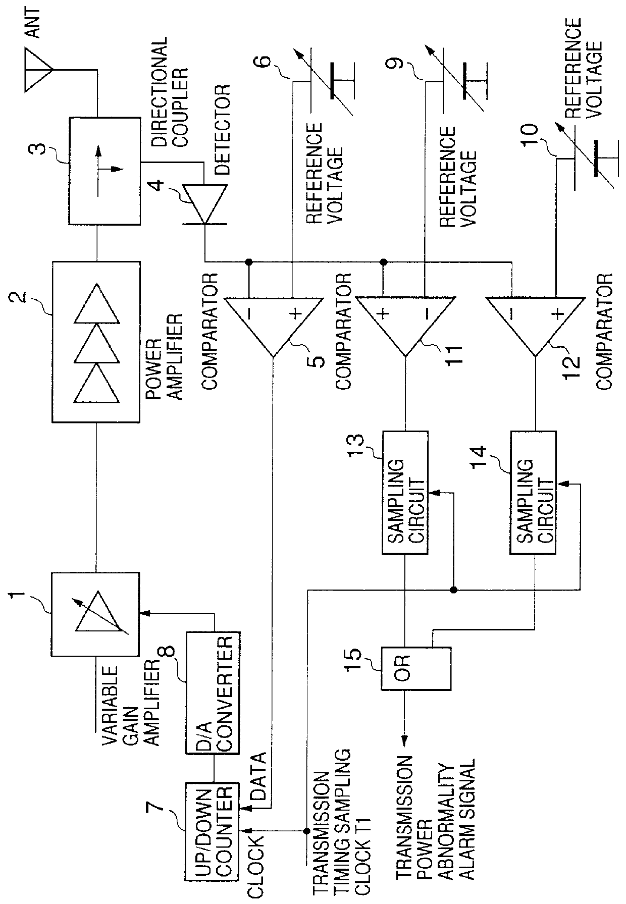 Automatic transmission power control circuit