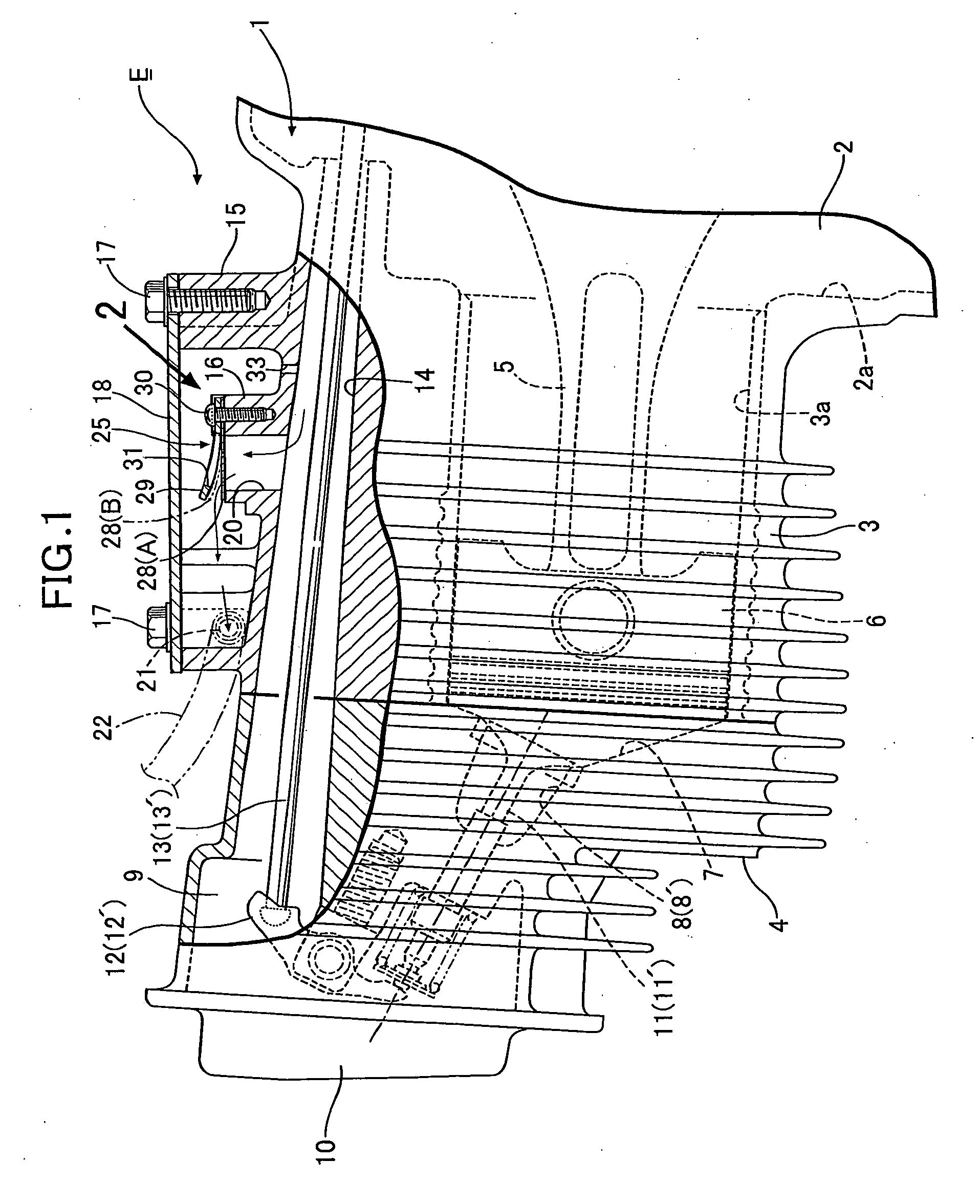 Breather device for engine