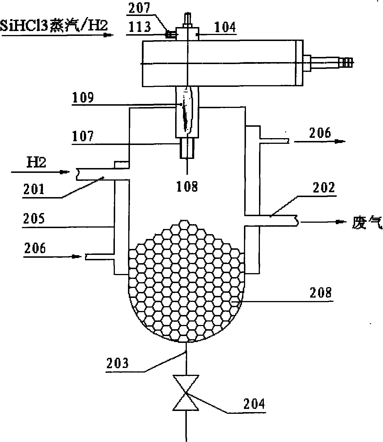 Polycrystalline silicon production device and method