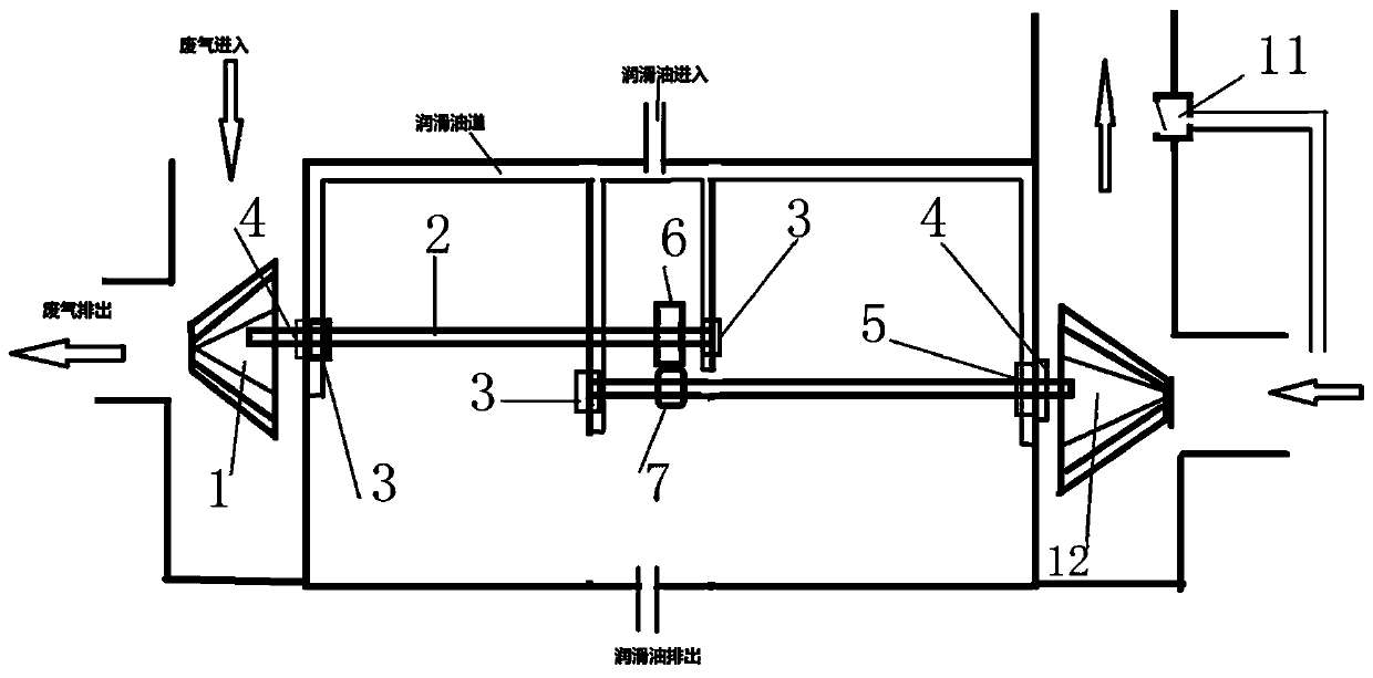 Different-shaft acceleration turbocharger