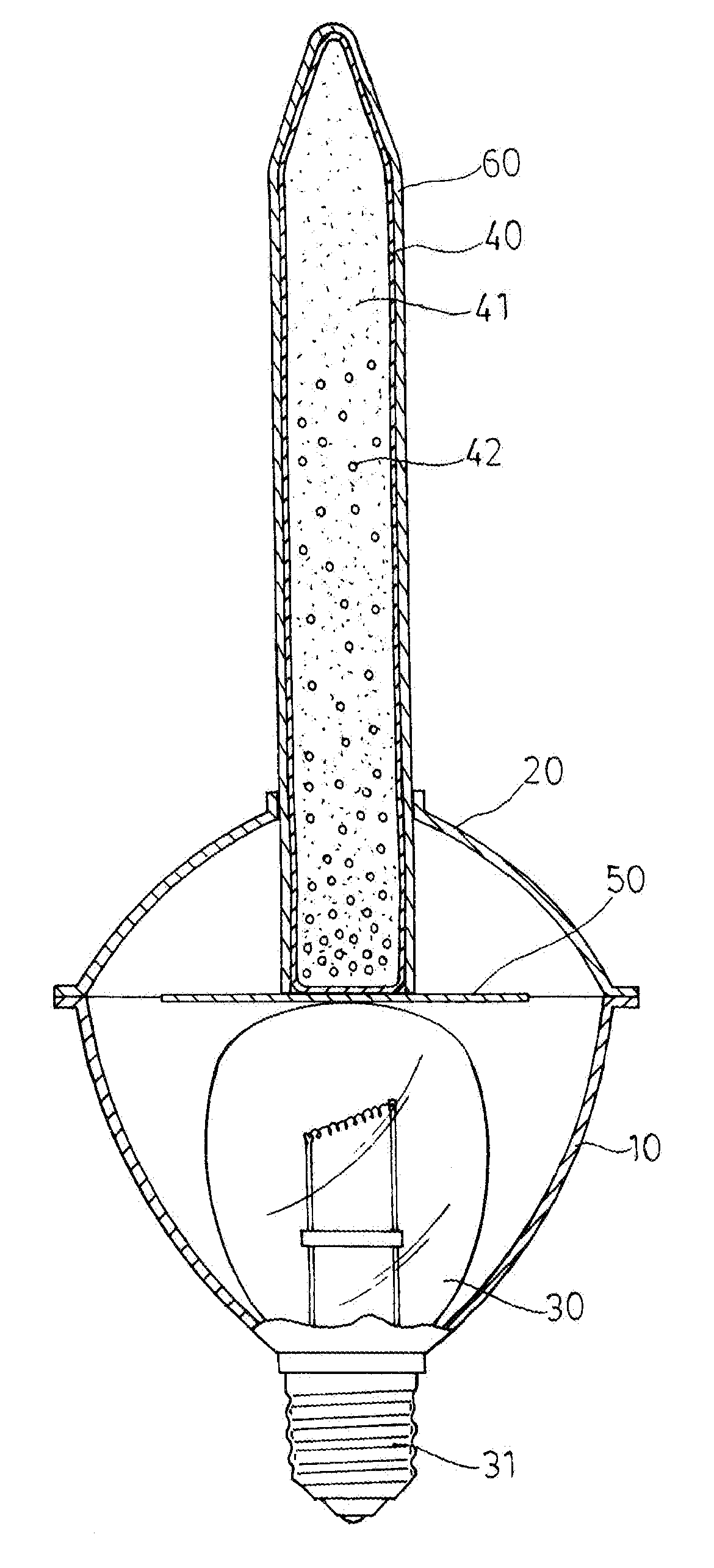 Bubble lamp structure for qusai air bubble flow