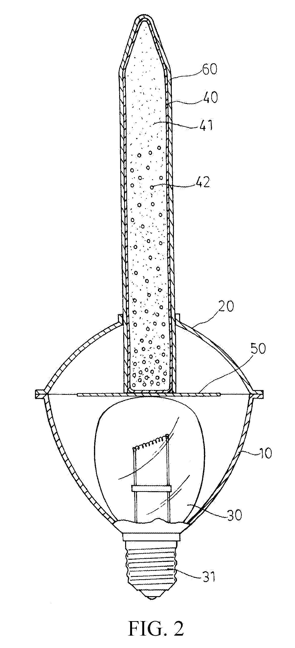 Bubble lamp structure for qusai air bubble flow