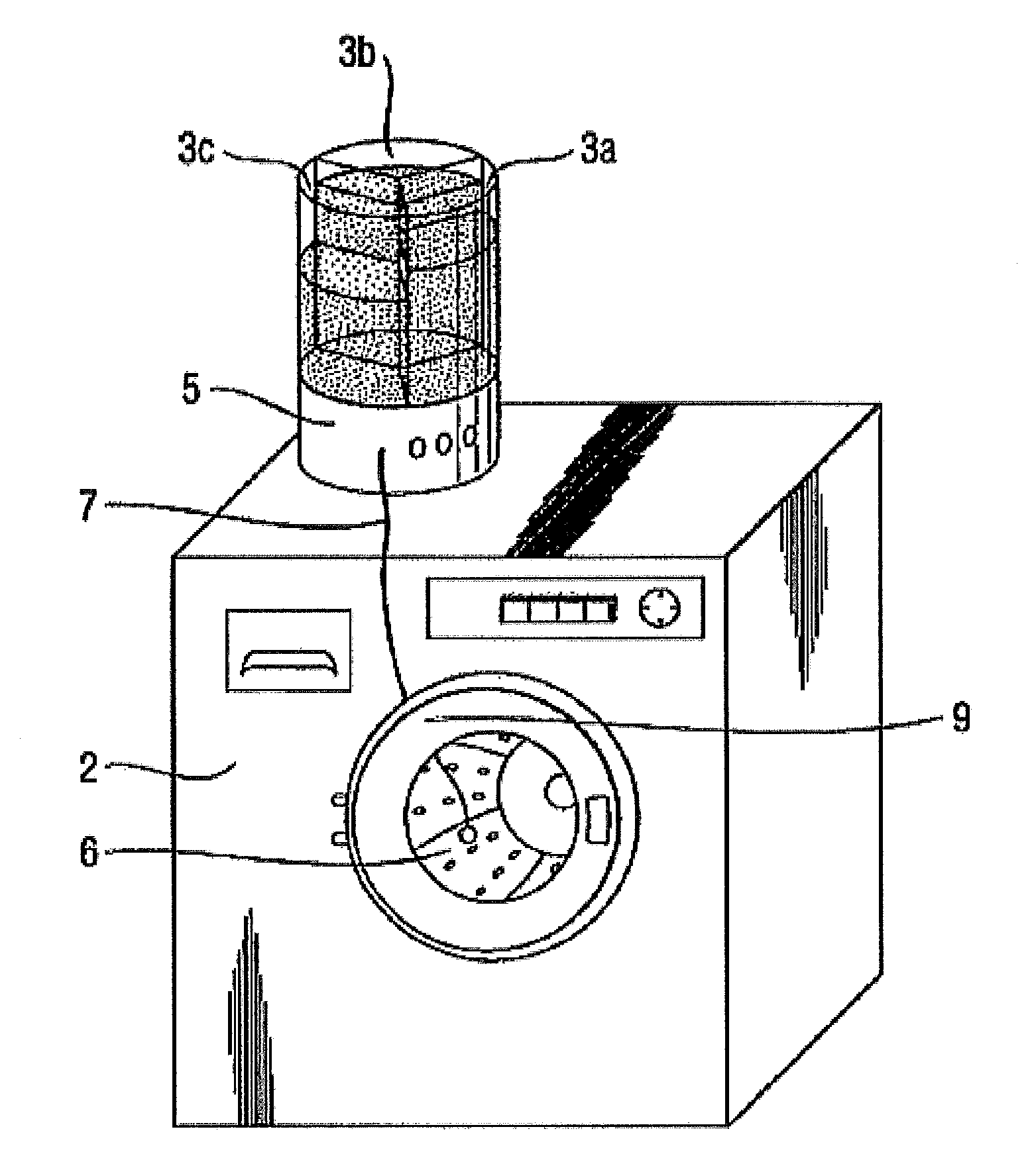 Metering system for use in conjunction with a water-conducting household appliance such as a washing machine, dishwasher, clothes dryer or the like