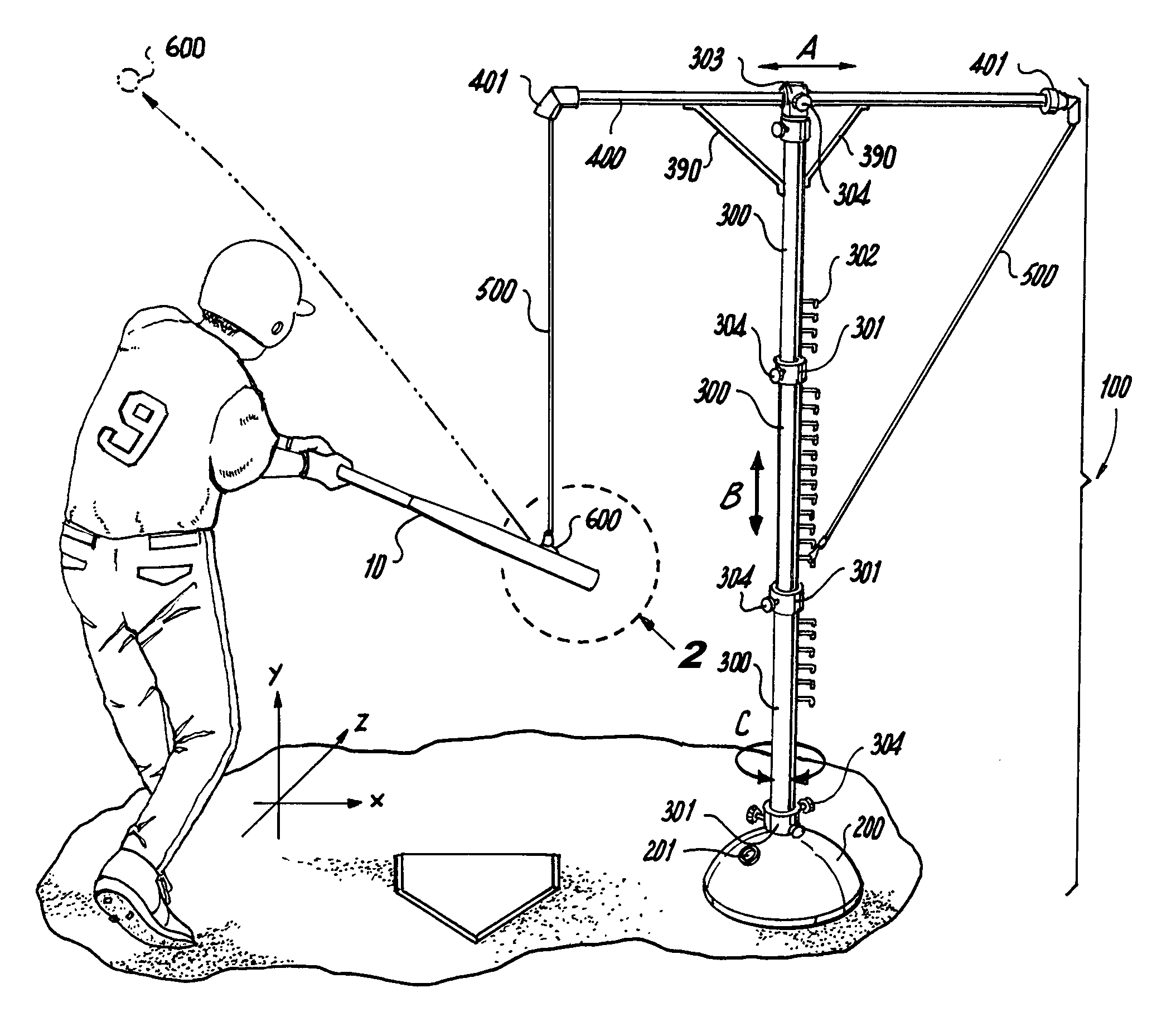 Ball hitting practice device and ball