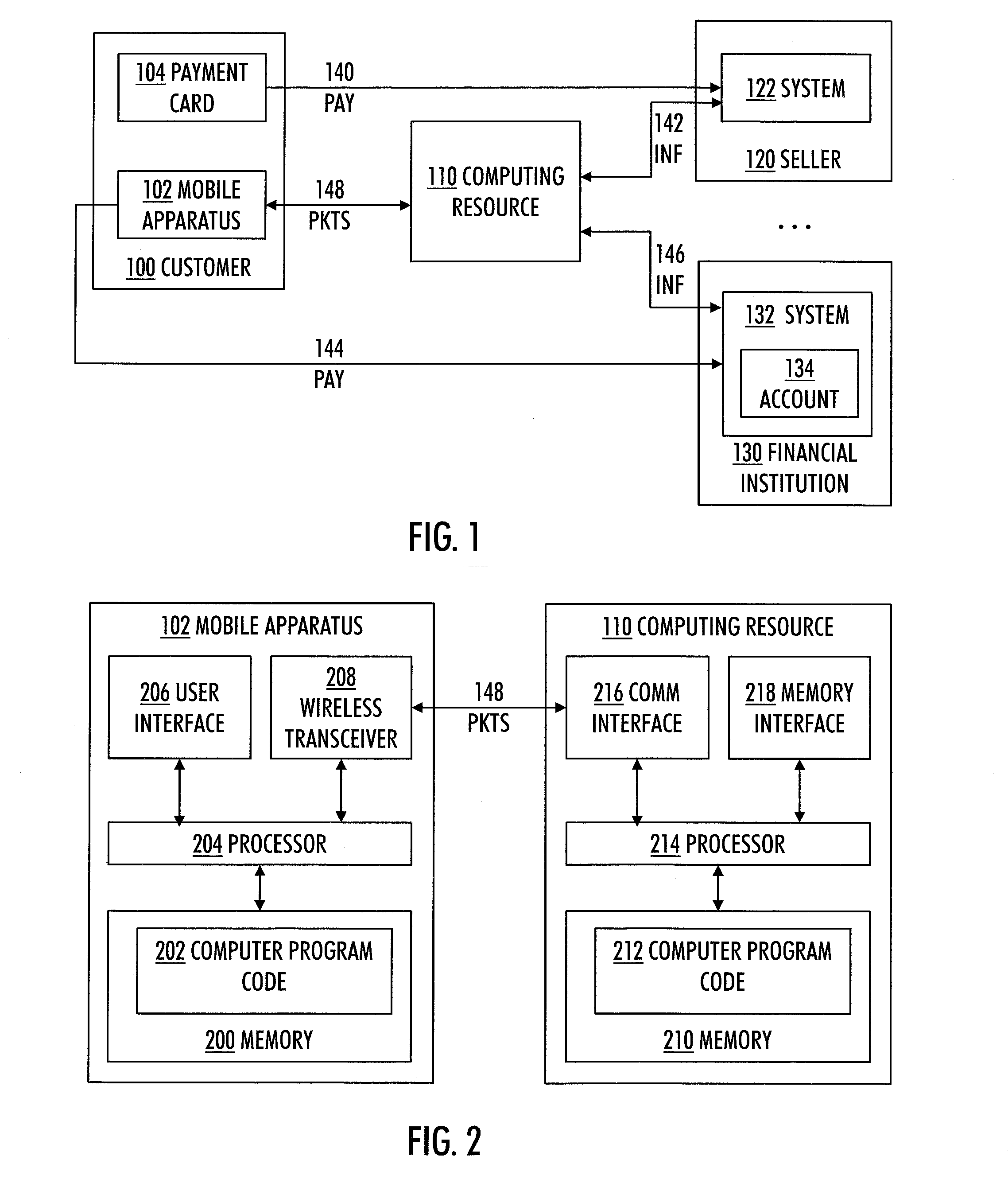Mobile apparatus with transaction information