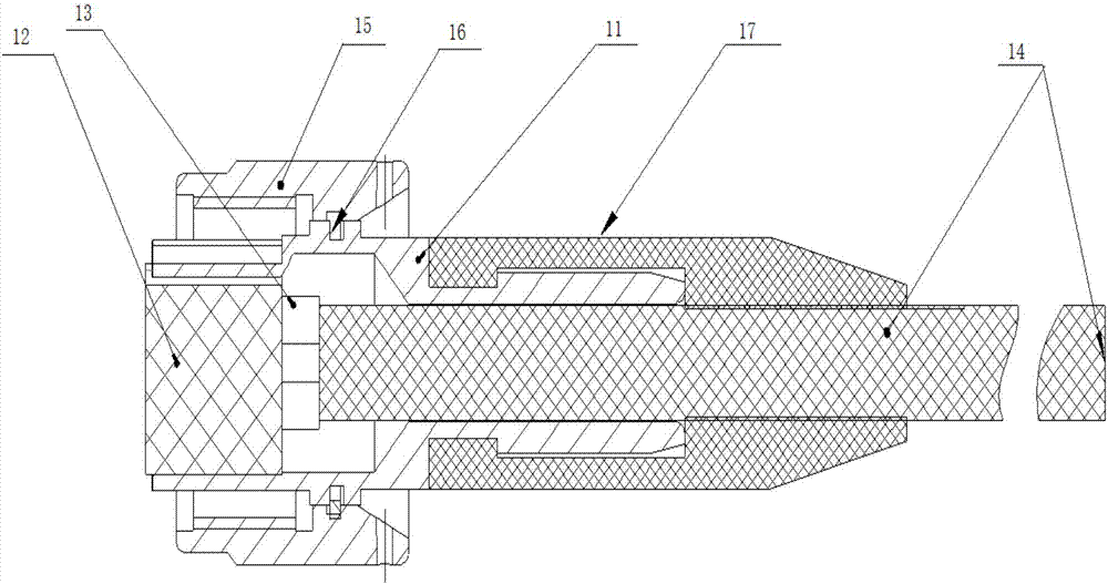 Mini round four-core electric connector and assembly method thereof