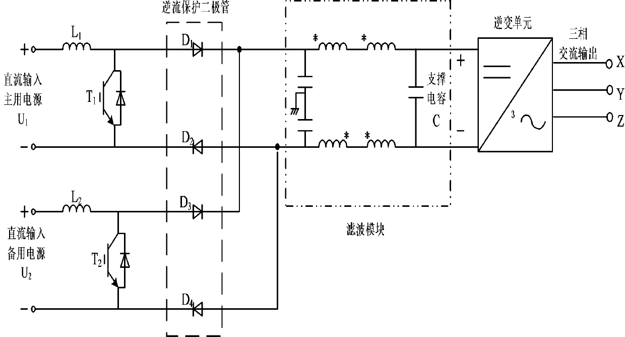 Main power supply and standby power supply switching circuit