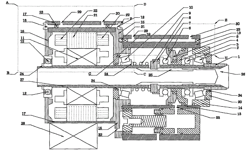 Mechanical and electrical integration spindle box and auxiliary structure of instrument lathe