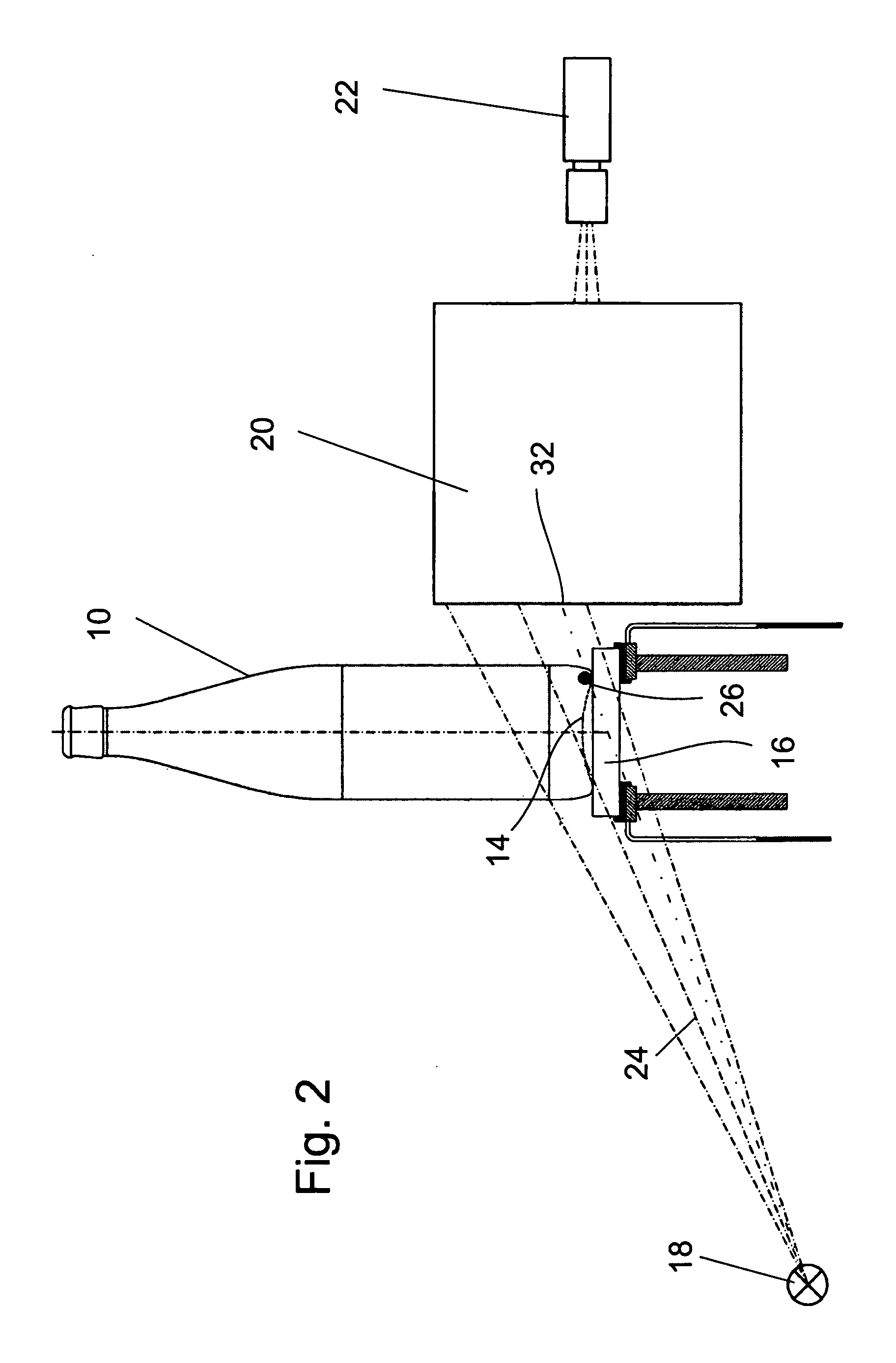 Device for examining filled containers by means of X-Rays and use of this device