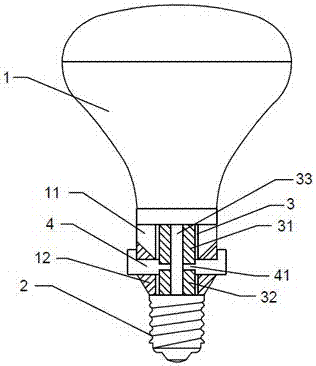 Conduction structure of an infrared light bulb