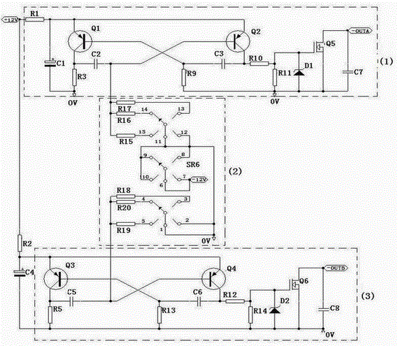 Multi-channel adjustable self-excited multivibrator