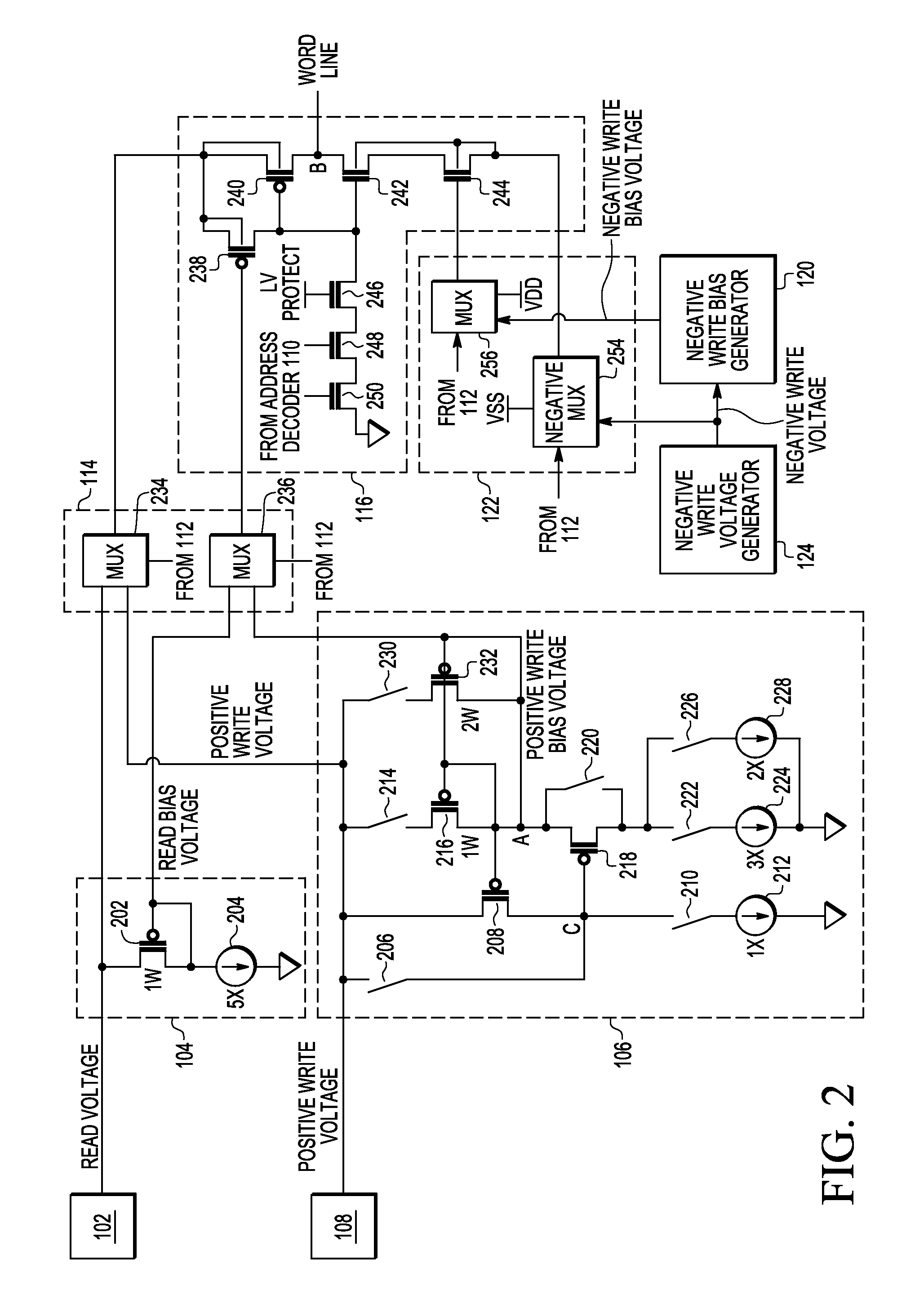 Flash memory with bias voltage for word line/row driver